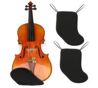 Eco Joy 2PK Violin Chin Rest (Extra Padded) | Violin Shoulder Rest, Soft Cotton Sponge for Violin 4/4 Full Size & 3/4 | Chin Pad for Violin and Viola (Black, 2PK)