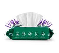 ECO KINGDOM Dog Wipes, 300 Pack Lavender Scented Dog & Cat Wipes, Thick Textured Biodegradable Wipes for Paws, Face, Ears and Body, Alcohol-Free Hypoallergenic Cleaning Wipes for Pet, 3 x 100 Count