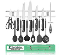 Eco Kitchen Magnetic Knife Holder for Wall - Stainless Steel Knife Magnetic Strip 18 Inch - Wall Knife Magnet Bar Rack With Hooks
