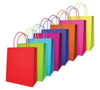 ECO Kraft Bags Pack of 16 Pcs with Twisted Handles - 18x22x8 cm - 120 GSM, 8 Colors, Versatile Gift Goody Paper Party Bags for Kids and Adults, Birthdays, Weddings, and Shopping