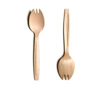 Eco Leaf 100pcs Disposable Wooden Sporks - 15cm Biodegradable & Compostable Cutlery Set, Eco-Friendly Birch Wood & Bamboo Utensils for Weddings, Parties, Camping and Catering