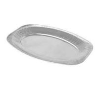 Eco Leaf Pack of 10 Disposable Aluminium Foil Party Platters - 14" Oval Serving Platters, Recyclable, Durable & Lightweight, Ideal for Parties, Weddings, Catering, BBQs & Buffets