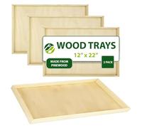 Eco Leaf Products 22"×12" Wooden Large Rectangle Serving Platter Set of 2 - Reusable & Biodegradable, Durable Eco-Friendly Tray for Weddings, Parties, Buffets, BBQs & Appetizers