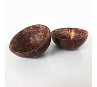 Eco Leaf Set of 10 Polished Coconut Shell Bowl Set Bowl 200ml, Natural Wooden Serving Bowls for Salad, Fruit, Pasta, Snacks,Eco-Friendly Biodegradable Bamboo Dessert, Soup Bowl Gift