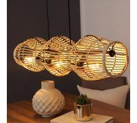 Eco-Light Bamboo pendant light, natural, 3-bulb