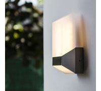 Eco-Light Flat LED Wall Light Up Down Silver IP54 6W 600lm 3000K Warm White