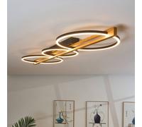 Eco-Light LED ceiling lamp Tovak, pine, 115 cm, 3-bulb, wood, dimmable
