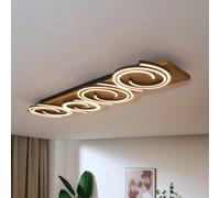 Eco-Light Rifia LED ceiling lamp, brown, 115 cm, 4-bulb, wood