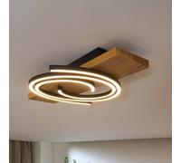 Eco-Light Rifia LED ceiling lamp, brown, 50 cm, wood