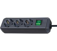 Eco-Line Euro 3 Gang Extension, 3m, Black - BRENNENSTUHL