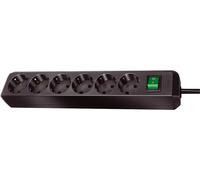 Eco-Line Euro 6 Gang Extension, 1.5m, Black - BRENNENSTUHL