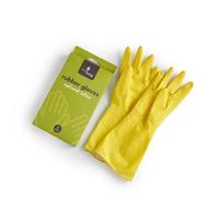 Eco Living Eco Plastic Free Natural Latex Rubber Gloves, 100% Plastic Free, Suitable for Vegans. (Yellow, Large)