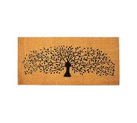 Eco Living Extra Large Coco Coir Mats Plain Entry Mat with Tree Print 47x22 | Floor Mat for Patio Decor with PVC-Backing, Non Slip Mat for Farmhouse Decor and Home Decor Rustic Patio Mat