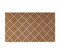 Eco Living Welcome Doormats, Natural Coco Coir Mats with Non-Slip PVC Backing, Indoor Outdoor Mats for Home & Office, Floor Rugs for Door Decor, Geometric Porch Rug with Black Diamond Pattern, 30"x17"