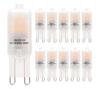 Eco.Luma 2W G9 LED Bulbs Non Dimmable 3000K Warm White, Replace 20W Halogen Bulb, AC 220-240V LED Lamps, G9 Bi-Pin Base Light, 360° Beam Angle, Pack of 10