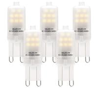 Eco.Luma 2W G9 LED Bulbs Non Dimmable, 6000K Cool White, Replace 20W Halogen Bulb, AC220-240V LED Light Bulbs, G9 Bi-Pin Base, 360° Beam Angle, Pack of 5