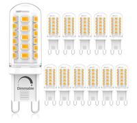 Eco.Luma G9 LED Bulbs Dimmable Warm White 2700K, 3W Equivalent to 40W-50W G9 Halogen, 500LM, AC 220-240V, No Flickering Bi Pin Base Lamp for Chandelier, Home Lighting Decor, 12 Pack