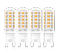 Eco.Luma G9 LED Bulbs Warm White 3W, 520LM, 2700K, Equivalent to 40W 50W Halogen, Non-Dimmable Energy Saving Light Bulb for Home Lighting Decor, Chandelier, Wall Light, Crystal Lamp 4-Pack