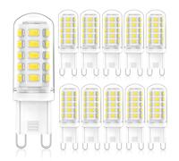 Eco.Luma G9 LED Light Bulbs 3W, 520LM, 6000K Cool White, Equivalent to 40W 50W Halogen, Non-Dimmable Energy Saving Light Bulb for Home Lighting Decor, Chandelier, Wall Light, Crystal Lamp 10-Pack