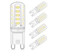 Eco.Luma G9 LED Light Bulbs Cool White 6000K, 5W Equivalent 40W Halogen Bulb, Non-Dimmable, 360° Beam Angle, No Flicker G9 LED Lamps, AC 220-240V, 4-Pack