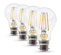 ECO Luxurious 40W Energy Saving LED Light Bulb, Low Energy 4W LED Filaments, Warm White, Clear Glass, B22 Bayonet, Perfect for Kitchen and Home, Long-Lasting 25000Hrs Lifetime