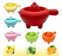 ECO Manual Citrus Juicer (375ml Capacity) | Handheld Lemon Squeezer with Built-in Measuring Cup| Orange & Lime Press| BPA-Free Plastic Squeezer | Plastic Fruit Press| Easy to Use & Portable (Red)
