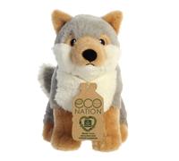 Aurora World Licensed Eco Nation Wolf 9.5In Plush Soft Toy Teddy