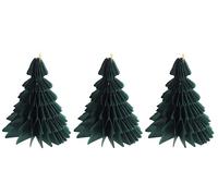 Eco Paper Christmas Baubles - Honeycomb Green Fir Trees - Set of 3
