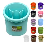 ECO Plastic Cutlery Drainer | 4-Compartment Turquoise Utensil Holder for Kitchen & Sink Organization - BPA-Free, Durable Knife and Fork Holder with Compact Design - Multiple Color Options (Turquoise)