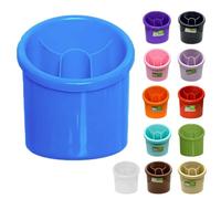 ECO Plastic Cutlery Drainer | 4-Compartment Utensil Holder for Kitchen & Sink Organization - BPA-Free, Durable Knife and Fork Holder with Compact Design - Multiple Color Options (Blue)