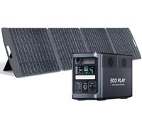ECO PLAY Portable Power Station 1536Wh LiFePO4 Battery Backup, Expandable Capacity up to 4kWh, 1.1H to Full Charge, Solar Input 1200W Max, UPS, APP, 1800W Solar Generator for Camping EP1800 + 100W
