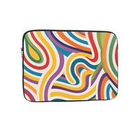 Eco Prints Laptop Sleeve 10-17 Inch, Slim Recycled polyester Sleeve for Campus/Travel/Back to school season (Minimalist Lines F,15 inches)