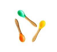 eco rascals Bamboo Baby Feeding Spoons Set of 3 - BPA Free for Baby Led Weaning, Soft on Gums & Easy to Clean, Perfect Hypoallergenic Gift for Babies & Toddlers (Green, Orange, Yellow)