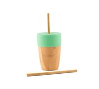 eco rascals Bamboo Cup with Reusable Straw and Silicone Lid - Transition Cup for Babies & Kids, BFA Free Training Cup, Perfect for Smoothies, Juice & Milk (Green)