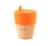 eco rascals Bamboo Cup with Sippy Feeder for Babies & Toddlers - Eco Friendly Training Cup for Kids, BPA Free & Spill Free Cute Sippy Cup for Babies from 6 Months (Small Cup Orange)