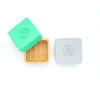 eco rascals Bamboo Snack Pots Set of 2 - Natural & Reusable Food Storage for Babies & Toddlers, Eco Friendly Snack Containers with Silicone Lids Perfect for School Snack boxes (Green & Grey)