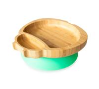 eco rascals Ladybird Natural Bamboo Plates for Baby Toddler | Ladybird Shaped Baby Suction Plate | Stay Put Feeding Plate for Weaning with Two Sections | Detachable Suction Base | Green