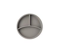 eco rascals Silicone Divided Plate - BPA-Free Feeding Set for Babies & Toddlers, Hypoallergenic, Microwave & Dishwasher Safe with Removable Divider for Baby-Led Weaning (Grey)