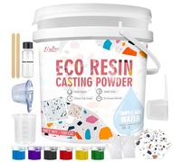 Eco Resin Casting Powder - 2800g Ceramic Resin Powders Kit with 6pcs Pigments, Fast Curing, Easy to Demold, Water Mixed Activated - Toxic-Free, Odorless - Plaster Casting Kit for DIY Home Art Crafts