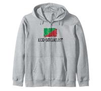 Eco-Socialist Flag Environmental Protest Vintage Grunge Zip Hoodie