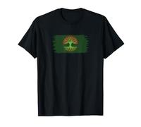 Eco Socialist Flag Solarpunk Life Tree Grunge T-Shirt