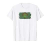 Eco Socialist Flag Solarpunk Life Tree Grunge Value Graphic T-Shirt, Men, White, L