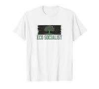 Eco Socialist Typography Life Tree Solarpunk Value Graphic T-Shirt, Men, White, M