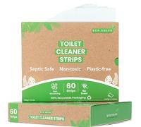 Eco Solve Toilet Bowl Cleaner Strips 60 Count, Unscented Eco-friendly, Non-toxic, Septic Safe, Removes Odors & Stains, Plastic-free, Natural Toilet Bowl Cleaner for Quick and Easy Cleaning