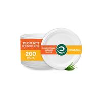 ECO SOUL Small Paper Plate (15Cm) 6" Disposable Plates-White(200-Pack)