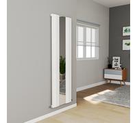 Eco Specchio White Vertical Wave Mirror Designer Aluminium Radiator 1800x550mm Single Panel 3387 BTU