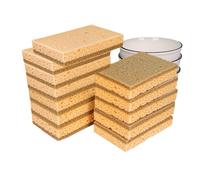 Eco Sponges Multipack,MEOAlBkey 12 Pack Biodegradable Sponge Scourers Dual-Sided Washing Up Sponge for Tough Grease&Delicate Dishes Plastic-Free&Odor Resistant Alternative to Scrub Mommy Sponges&Bril
