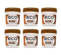 Eco Style Coconut Oil Styling Gel, Max Hold, Alcohol Free, for All Hair Types, 236ml, Pack of 6