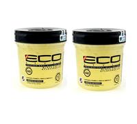 ECO Style Professional Styling Gel Black Castor & Flaxseed Oil 16oz Pack of 2