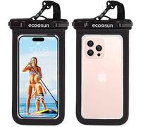 Eco Sun Waterproof Phone Pouch (2-Pack) - Designed in Hawaii - Case Fits All iPhones (incl. 15 Pro Max), Samsung Galaxy S24 & More, Black/Black
